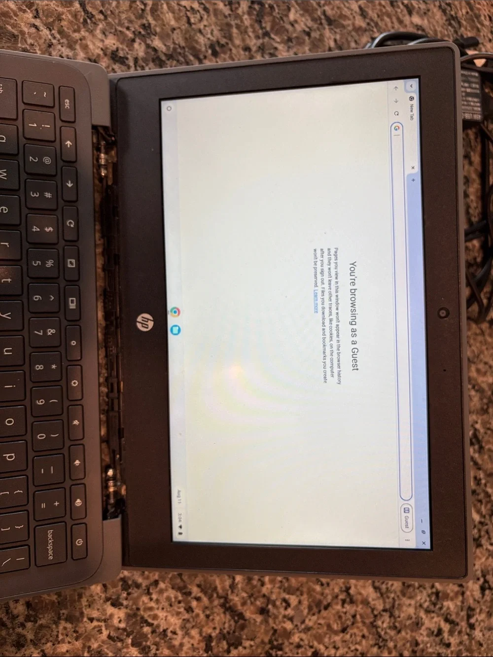 HP Gray Chromebook Laptop with Charger